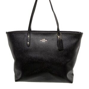 Coach Large Top Zipper Black Tote F11926